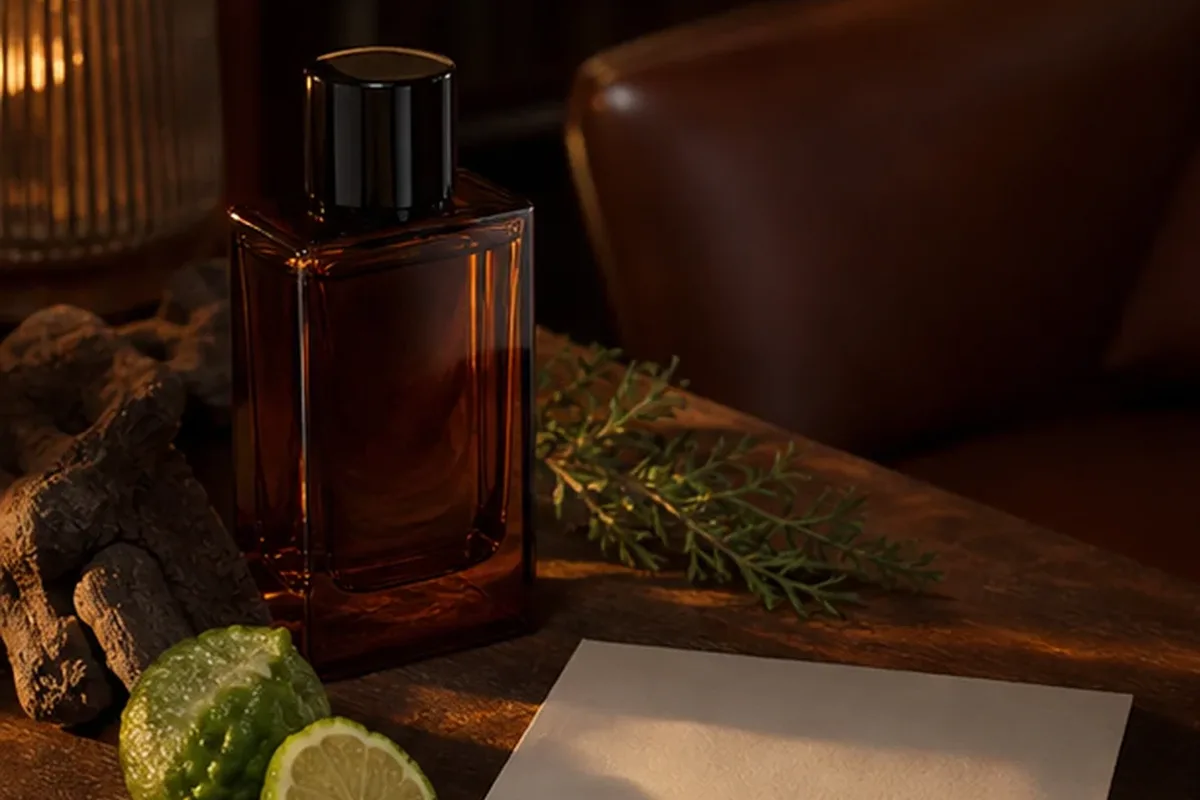 Authentischer Wohlfühlmoment passend zum Beauty-Thema Holziger Duft mit langer Haltbarkeit