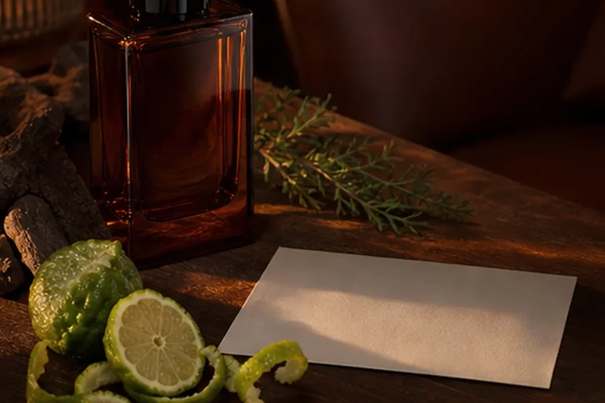 Redaktioneller Beauty-Moment zur Ausgangslage bei Winterparfum bei warmem Wetter