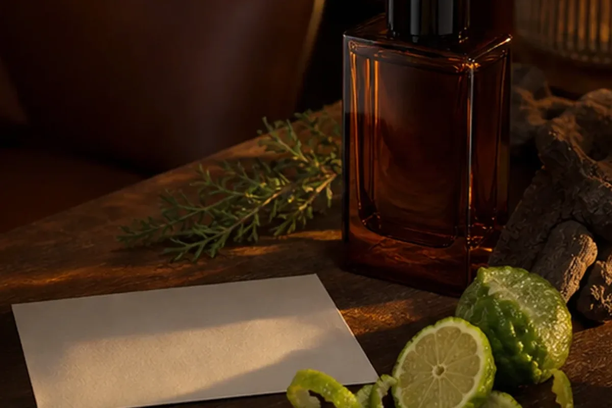Hochwertige Beauty-Inszenierung zu Auswahlkriterien für Sommerparfum bei kaltem Wetter