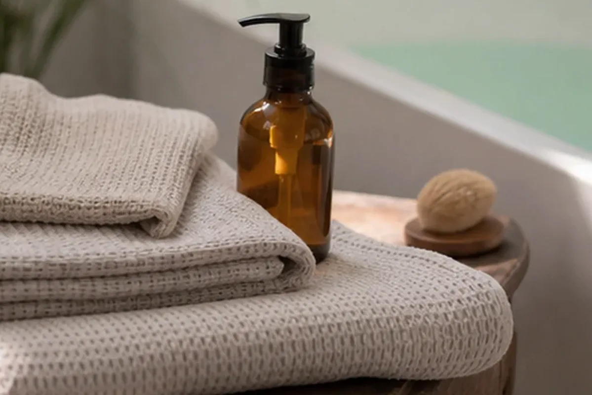 Redaktionelle Detailaufnahme zur Orientierung bei Peeling vor der Rasur für feine Haare