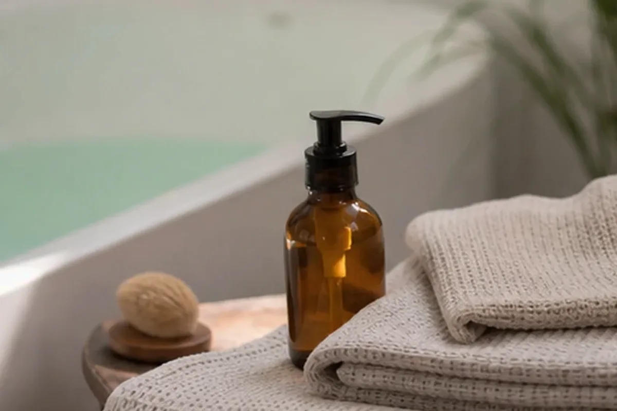 Hochwertige Beauty-Inszenierung zu Auswahlkriterien für Duschgel für müde Füße