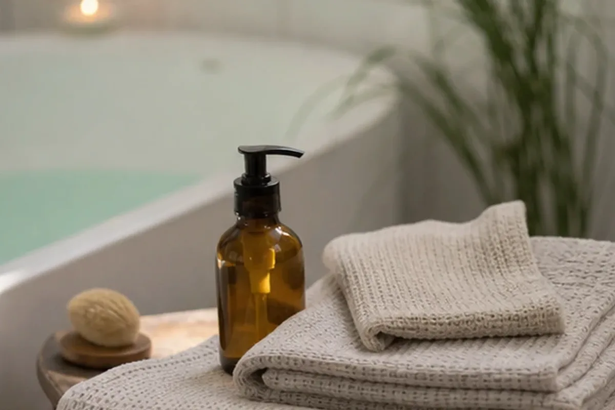Hochwertige Beauty-Inszenierung zu Auswahlkriterien für Körperlotion für empfindliche Haut