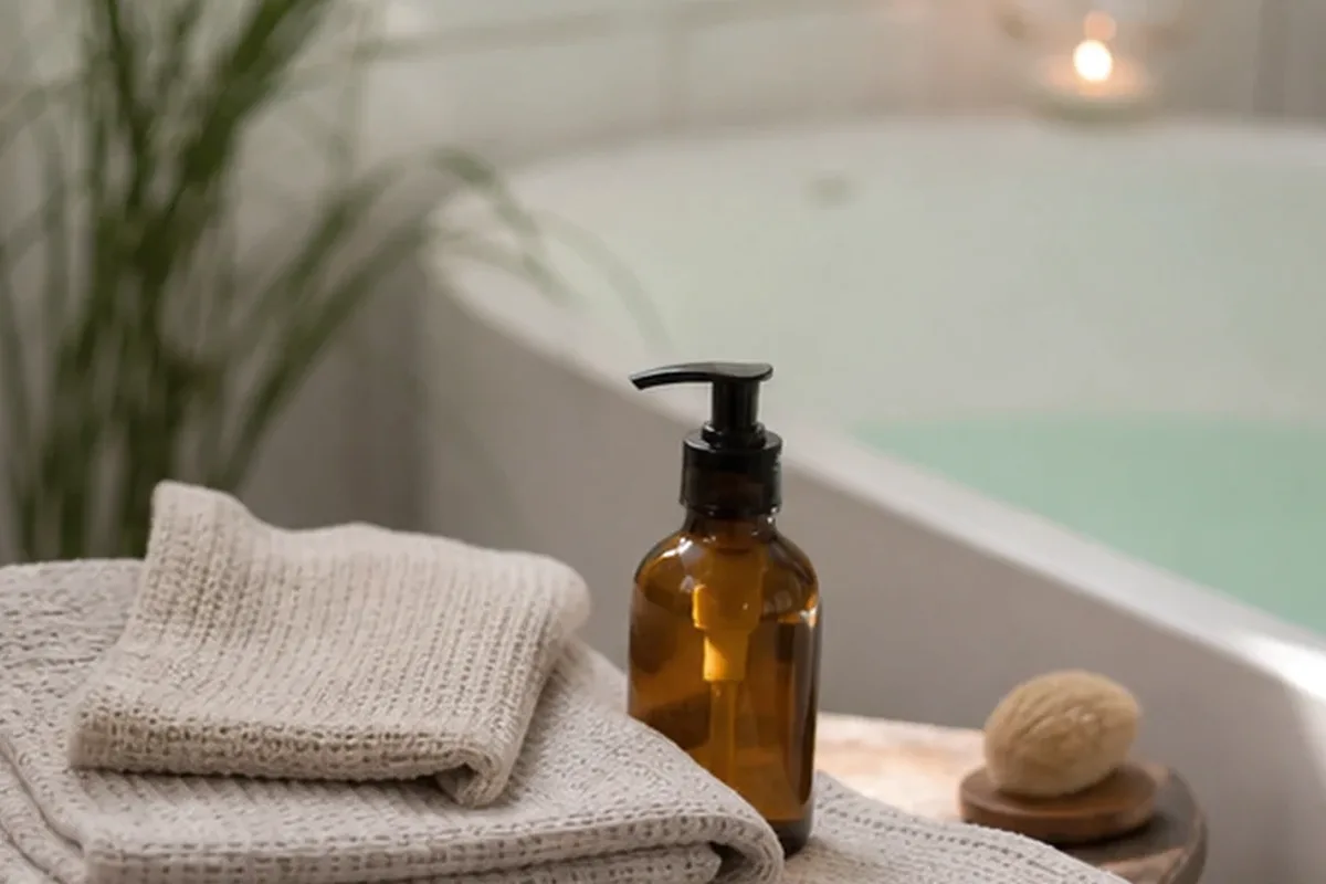 Redaktionelle Detailaufnahme zur Orientierung bei Peeling vor der Rasur für langanhaltende Glätte