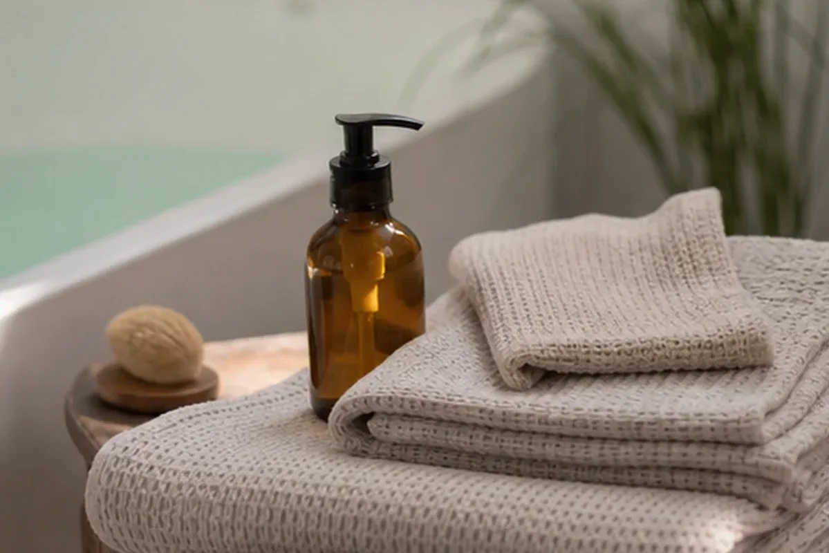 Hochwertige Beauty-Inszenierung zu Auswahlkriterien für Rasieröl für die Bikinizone