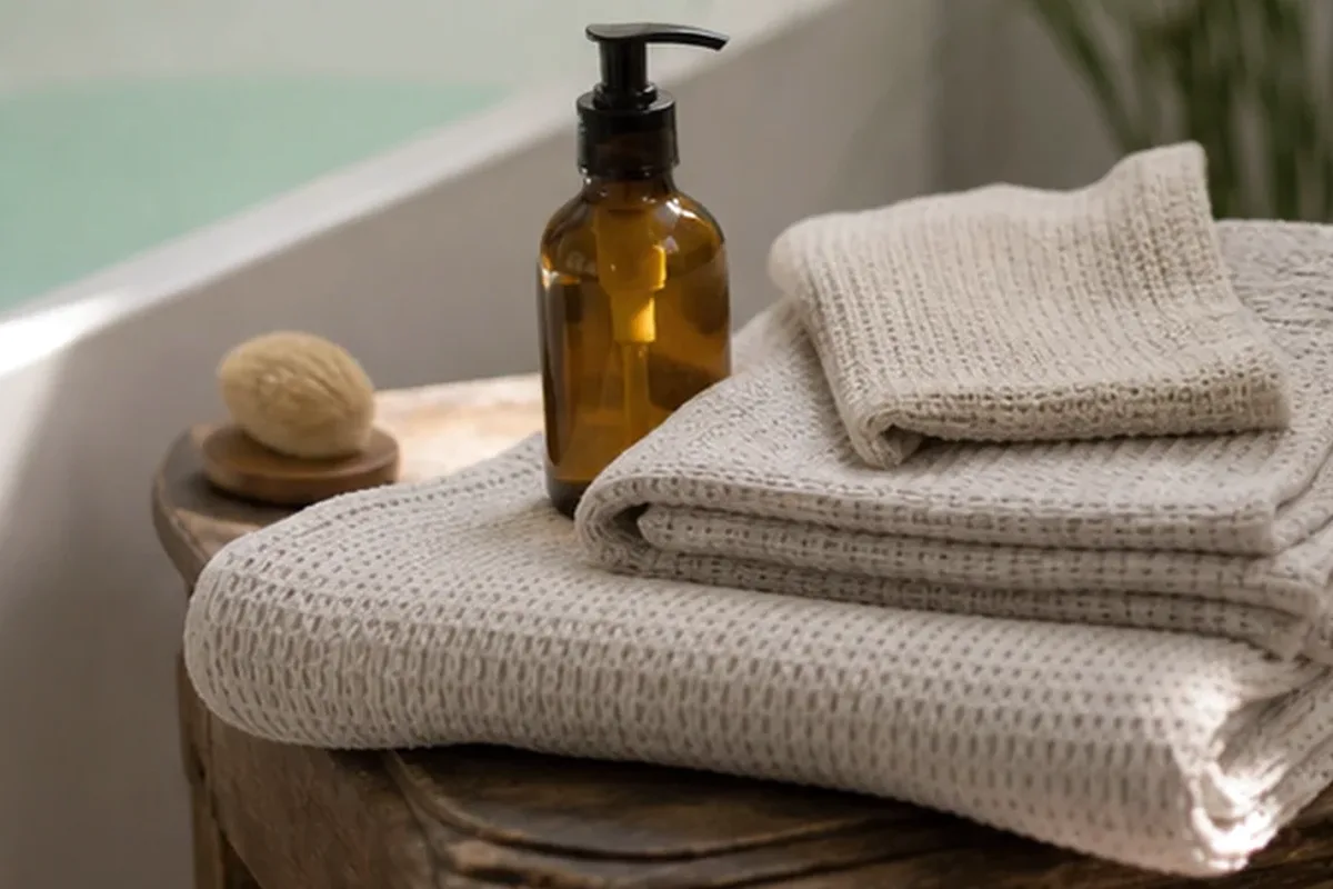 Hochwertige Beauty-Inszenierung zu Auswahlkriterien für Badezusatz für empfindliche Haut