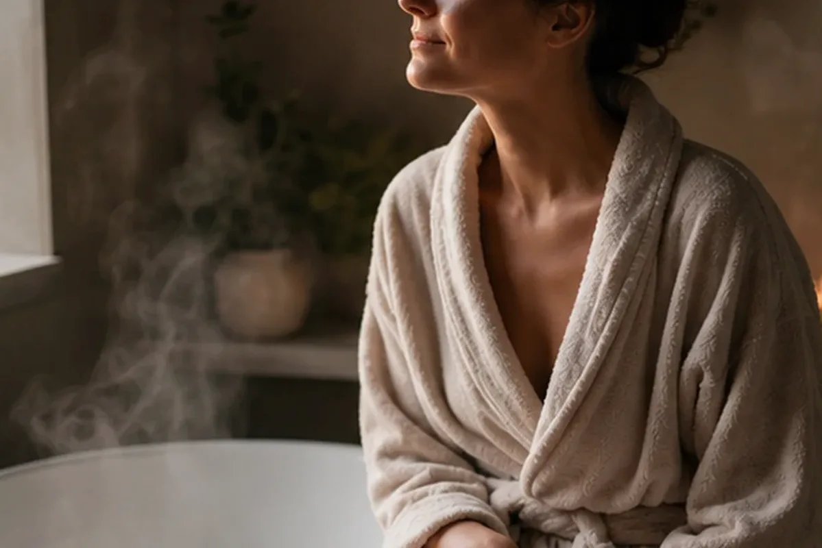 Emotionaler und authentischer Anwendungsmoment rund um Winterparfum bei kleinem Budget