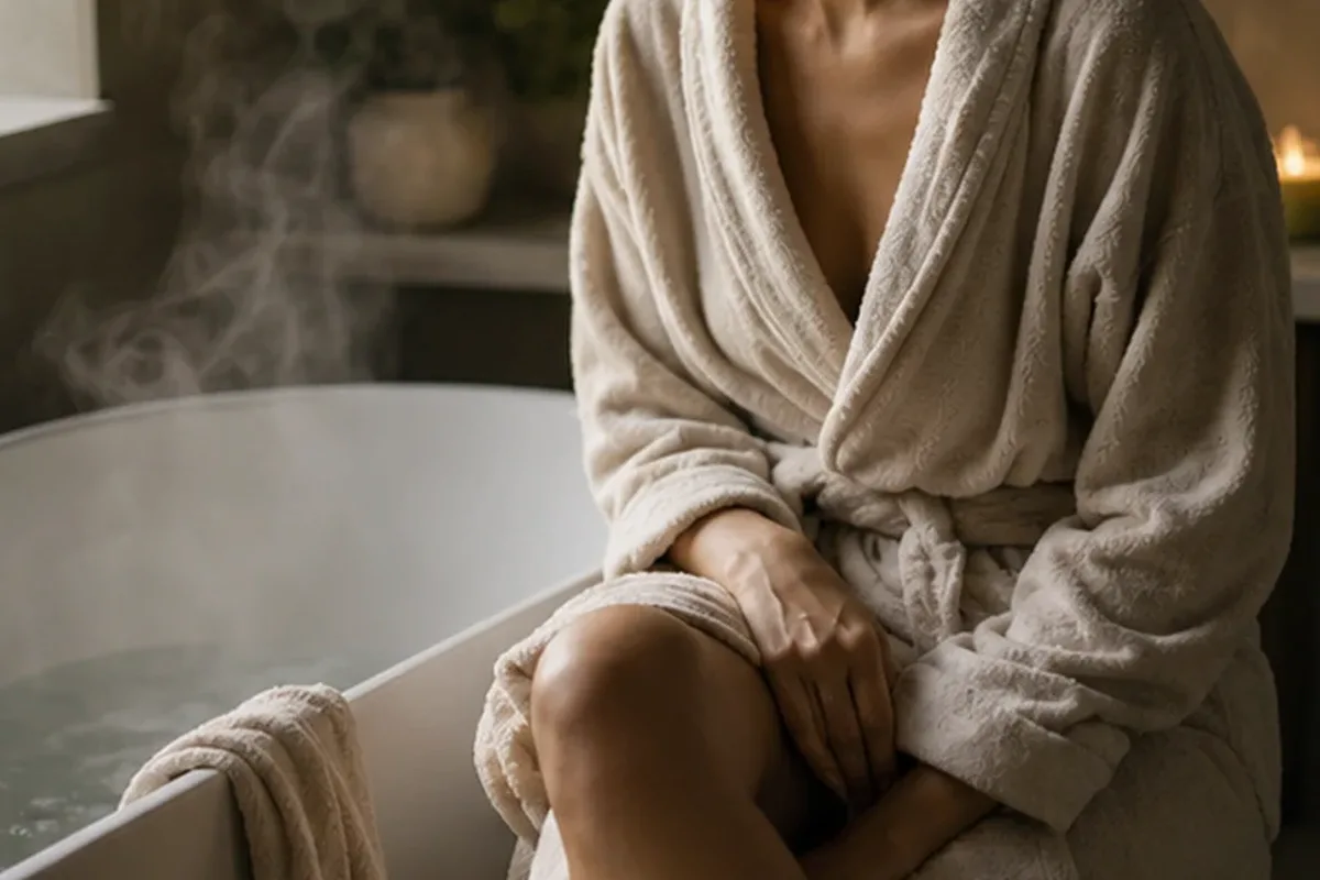 Emotionaler und authentischer Anwendungsmoment rund um Body Butter bei starkem Schwitzen