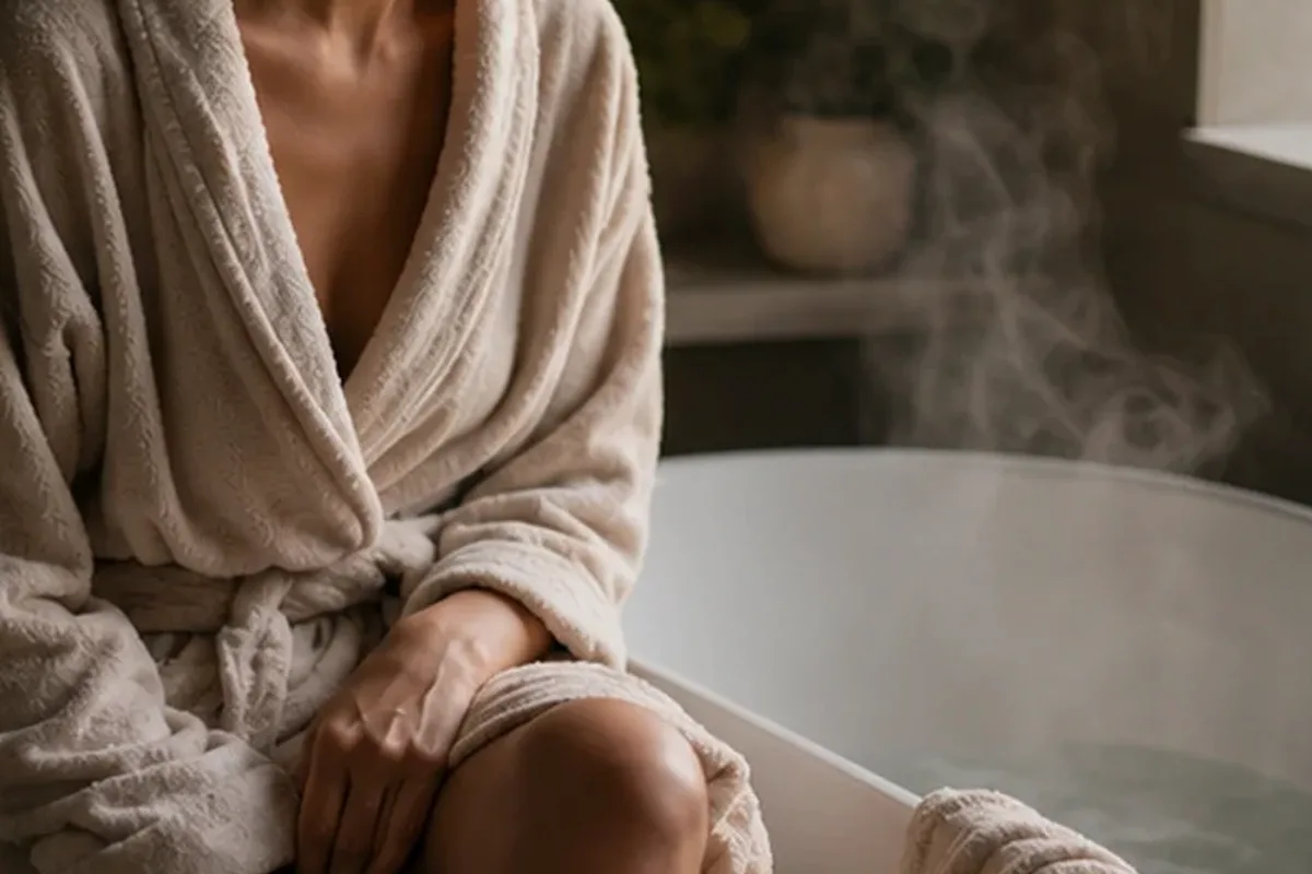 Authentischer Wohlfühlmoment passend zum Beauty-Thema Rosenduft mit langer Haltbarkeit
