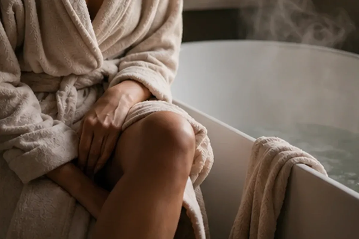 Authentischer Wohlfühlmoment passend zum Beauty-Thema Körperöl bei Keratosis pilaris