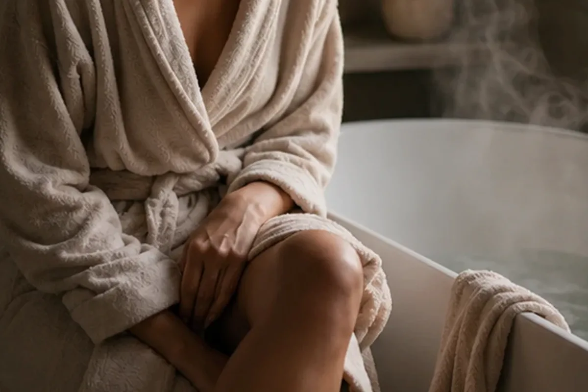 Authentischer Wohlfühlmoment passend zum Beauty-Thema Fußpflege