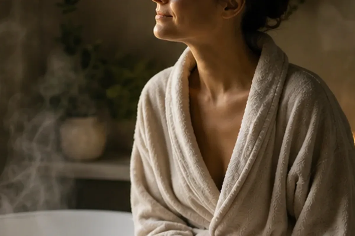 Authentische Beauty-Routine passend zum Thema Holziger Duft bei kaltem Wetter