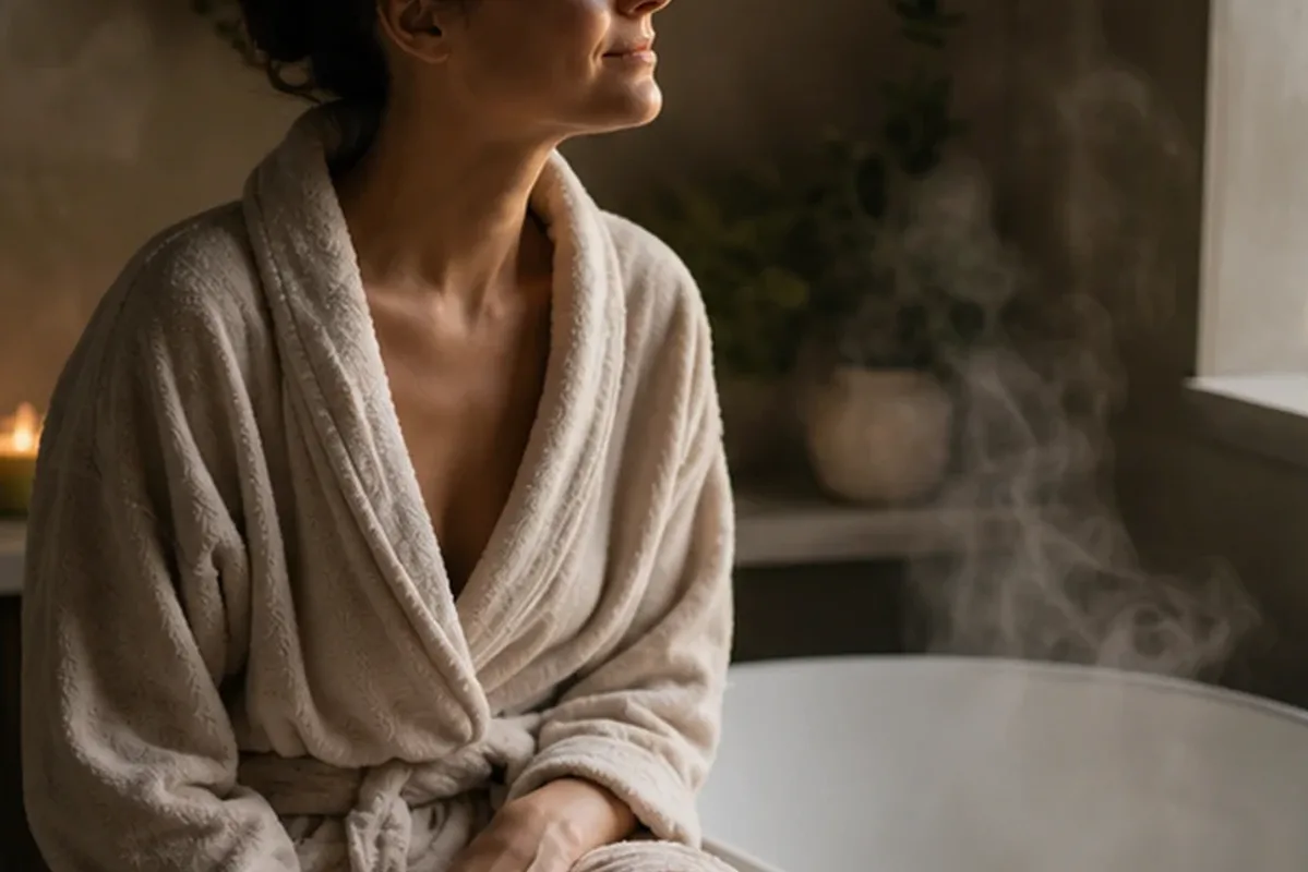 Authentische Beauty-Routine passend zum Thema Duschöl für müde Füße