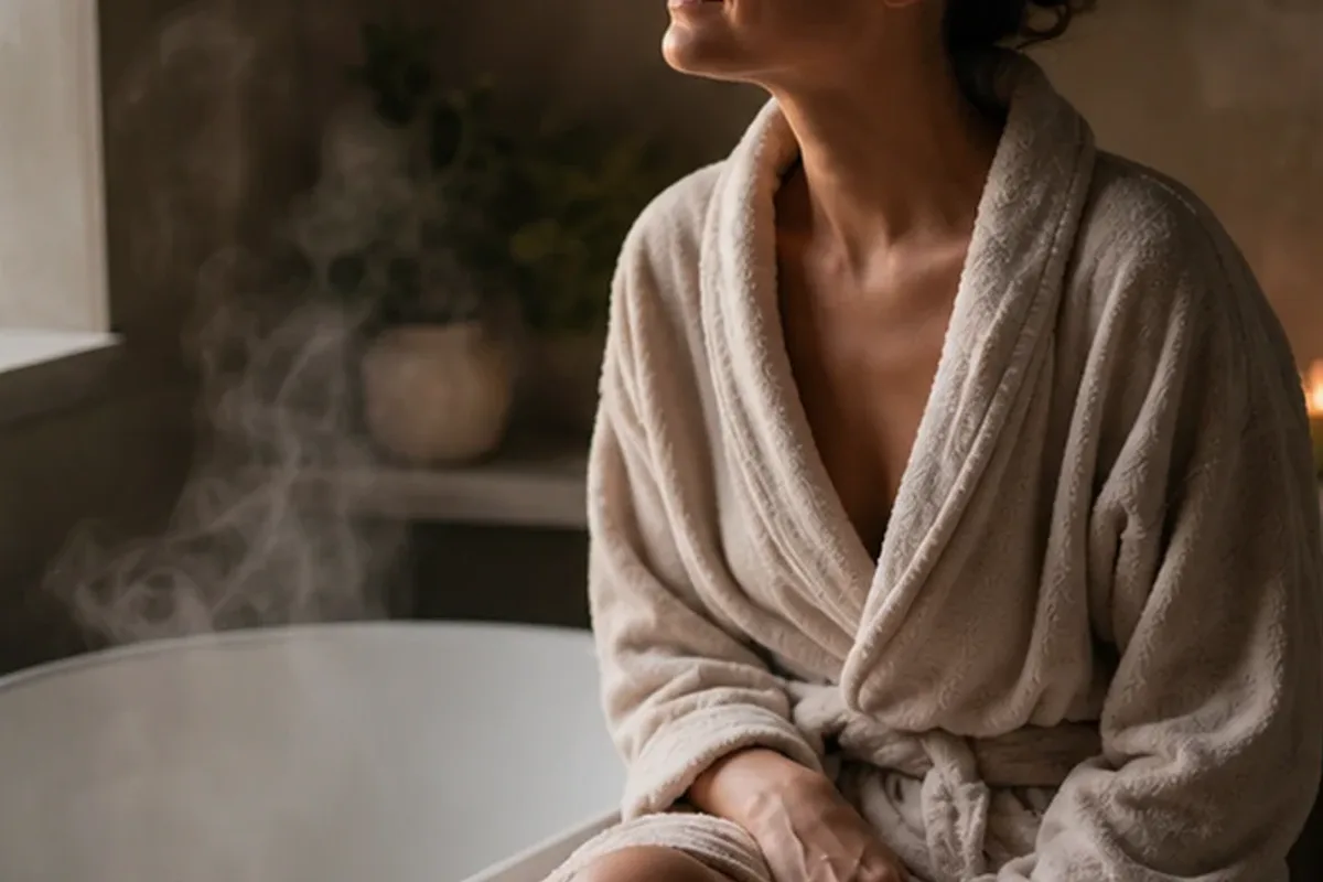 Redaktioneller Beauty-Moment zur Ausgangslage bei Winterparfum bei warmem Wetter
