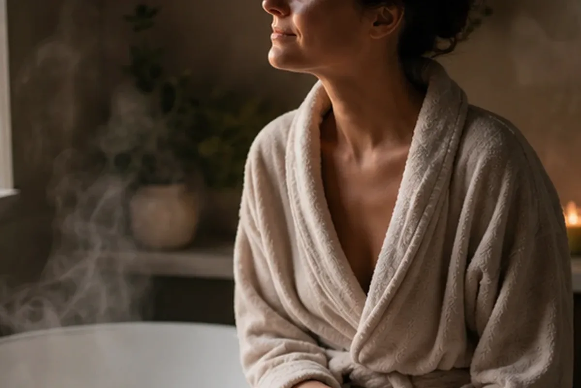 Authentische Beauty-Routine passend zum Thema Moschusduft bei warmem Wetter