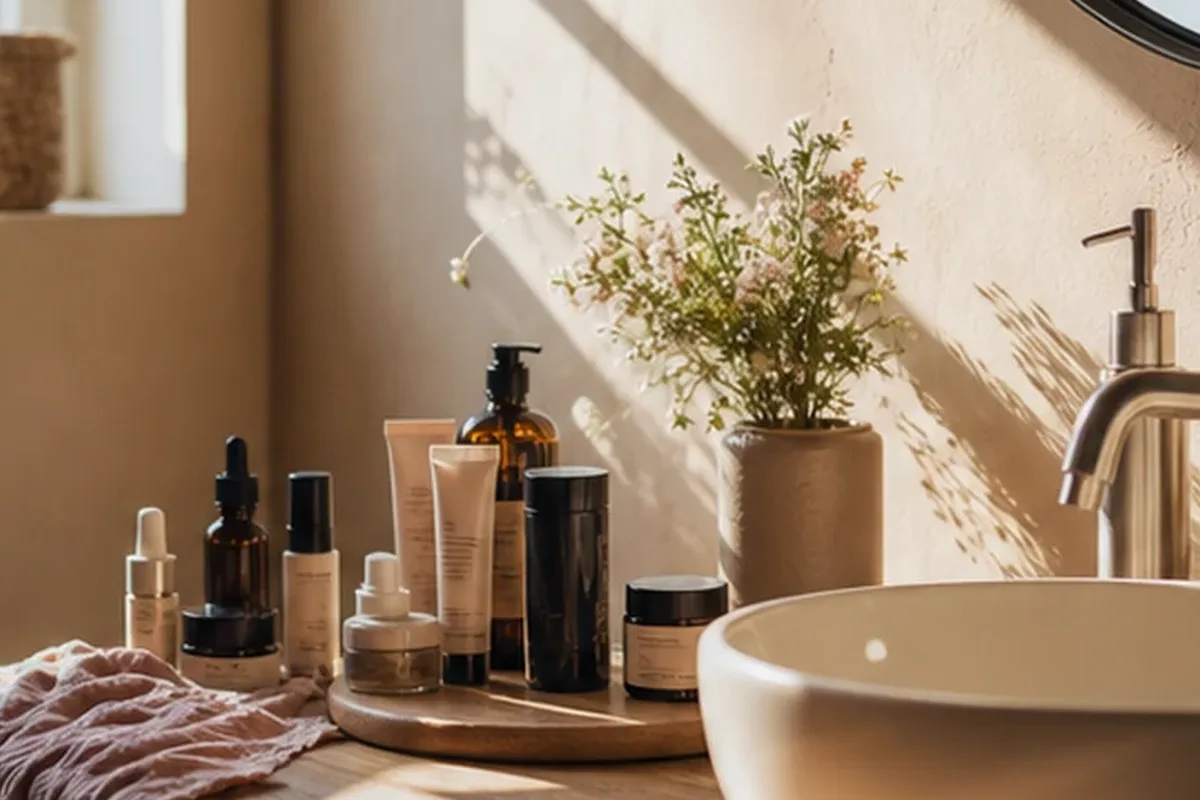 Hochwertige Beauty-Inszenierung zu Auswahlkriterien für Niacinamid-Serum bei Rötungen