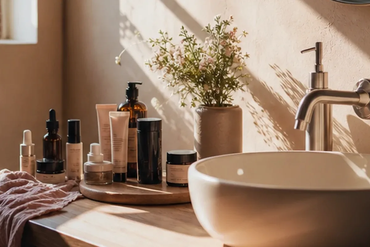 Hochwertige Beauty-Inszenierung zu Auswahlkriterien für Trockenshampoo bei fettigem Ansatz