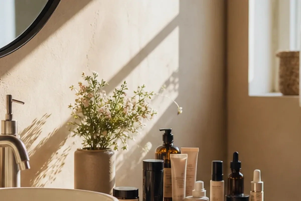 Redaktionelle Detailaufnahme zur Orientierung bei Setting Spray für reife Haut