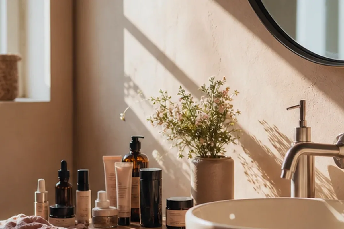 Hochwertige Beauty-Inszenierung zu Auswahlkriterien für Badezusatz für raue Haut