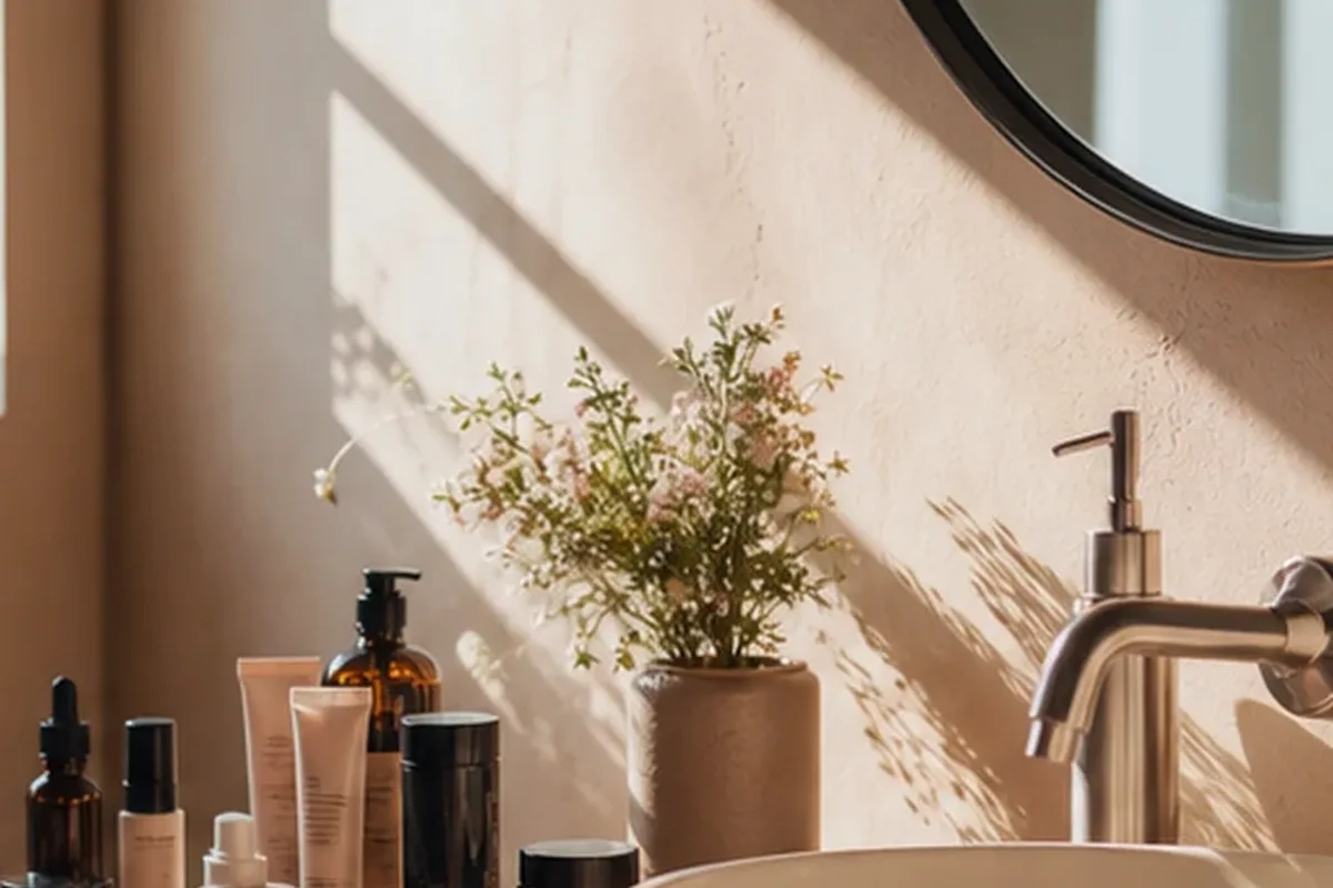 Hochwertige Beauty-Inszenierung zu Auswahlkriterien für Feuchtigkeitsserum für Mischhaut