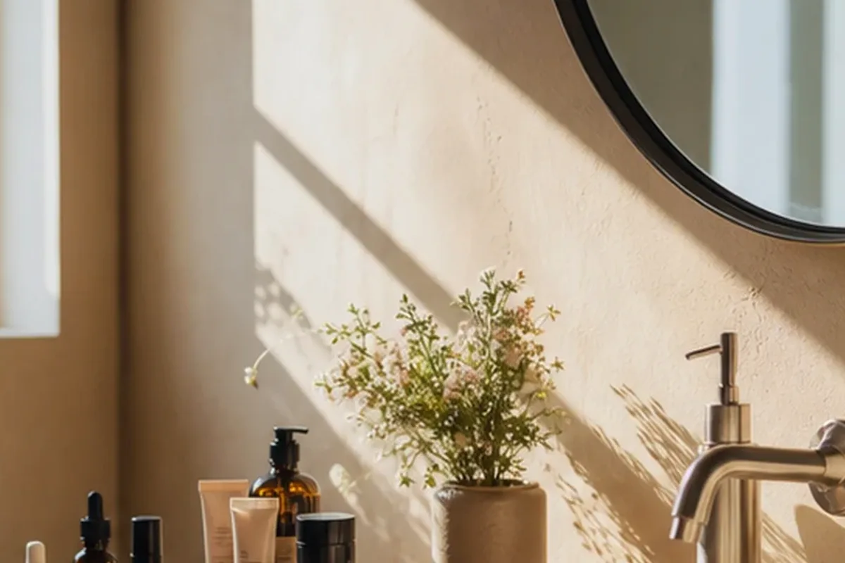 Hochwertige Beauty-Inszenierung zu Auswahlkriterien für Hyaluron-Serum bei Pigmentflecken