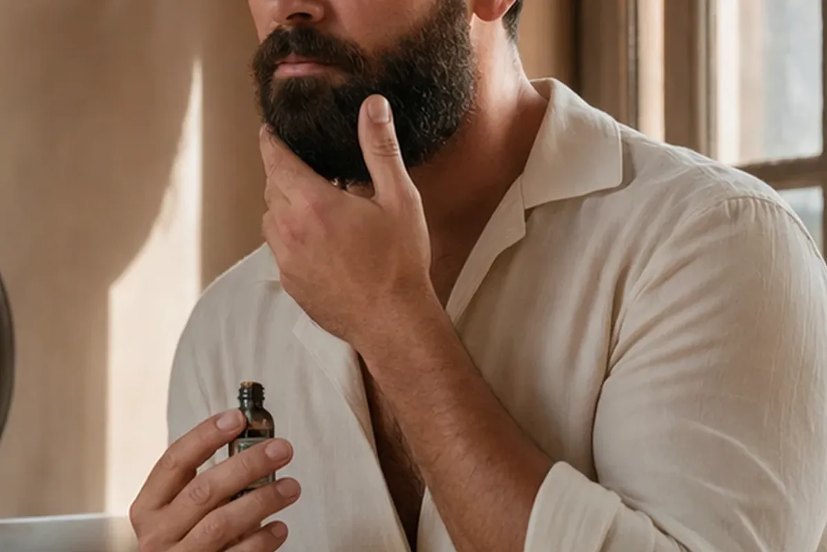 Authentische Beauty-Routine passend zum Thema After Shave für einen dichten Bart