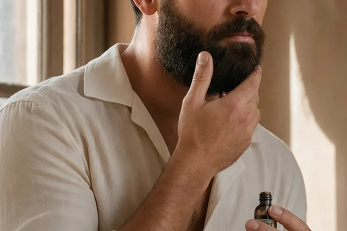 Authentischer Wohlfühlmoment passend zum Beauty-Thema Männer-Shampoo bei wenig Zeit