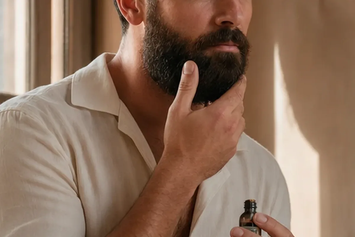 Authentische Beauty-Routine passend zum Thema Männer-Körperpflege für einen lückenhaften Bart