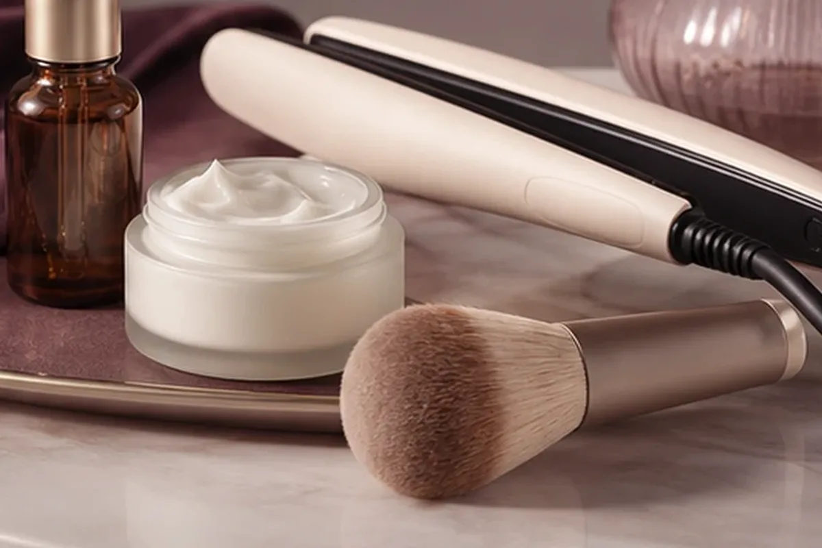 Hochwertige Beauty-Inszenierung zu Auswahlkriterien für Lockencreme bei fettigem Ansatz