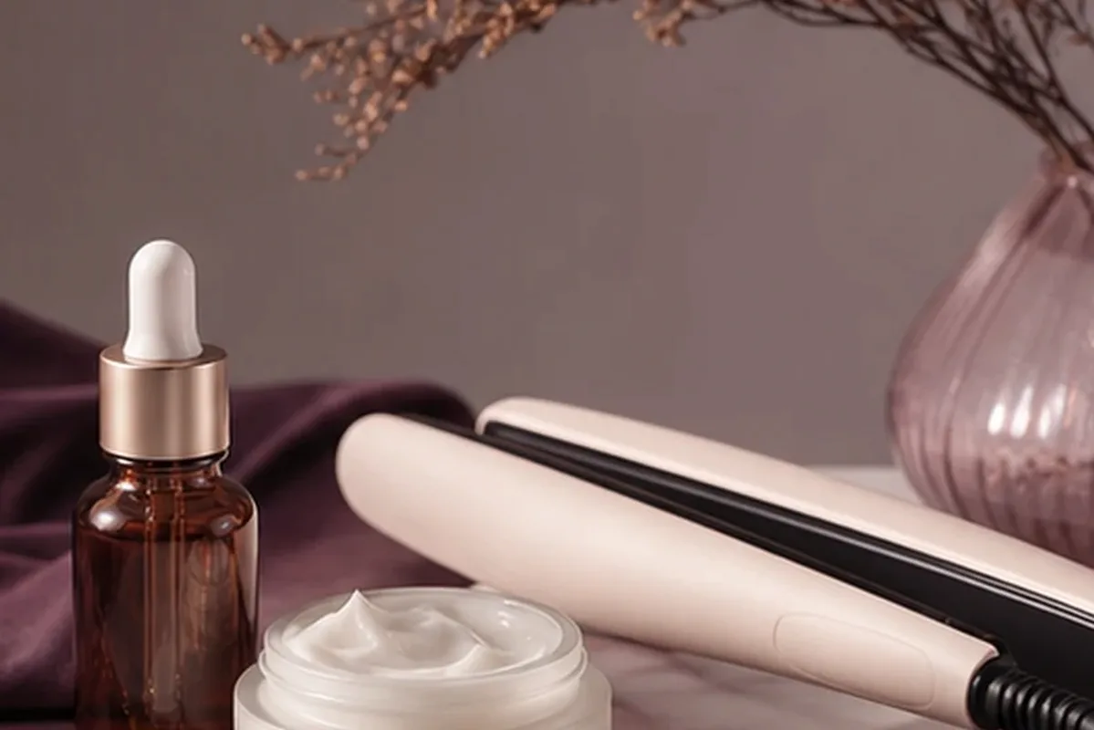 Hochwertige Beauty-Inszenierung zu Auswahlkriterien für Lockencreme bei Frizz
