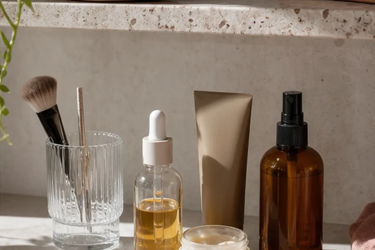 Hochwertige Beauty-Inszenierung zu Auswahlkriterien für Setting Spray für langen Halt