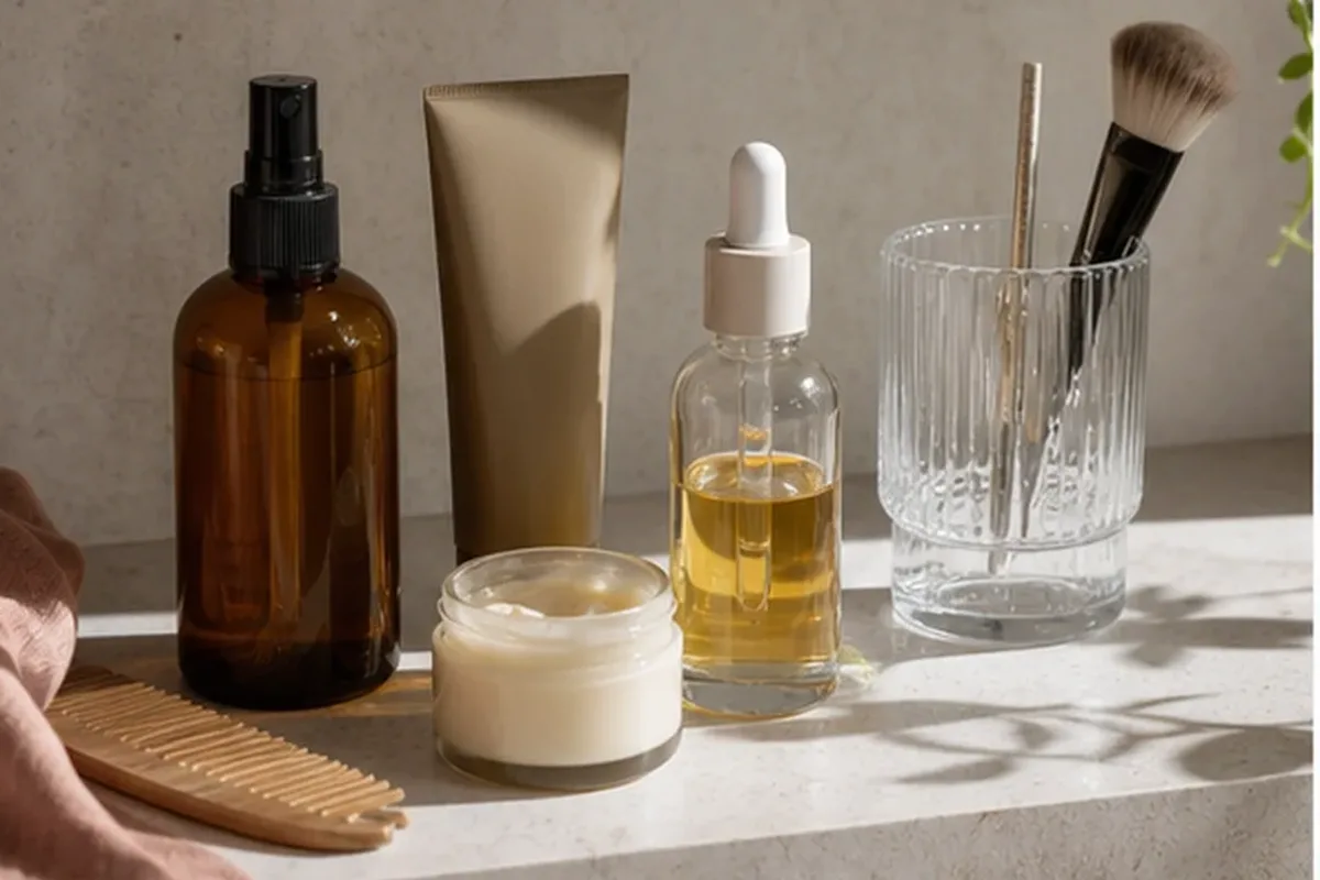 Redaktionelle Detailaufnahme zur Orientierung bei Setting Spray für ölige Haut