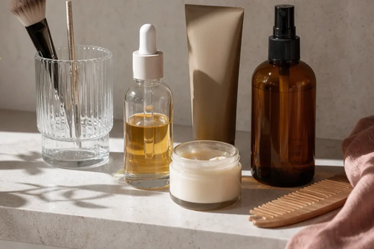 Hochwertige Beauty-Inszenierung zu Auswahlkriterien für Setting Spray bei großen Poren