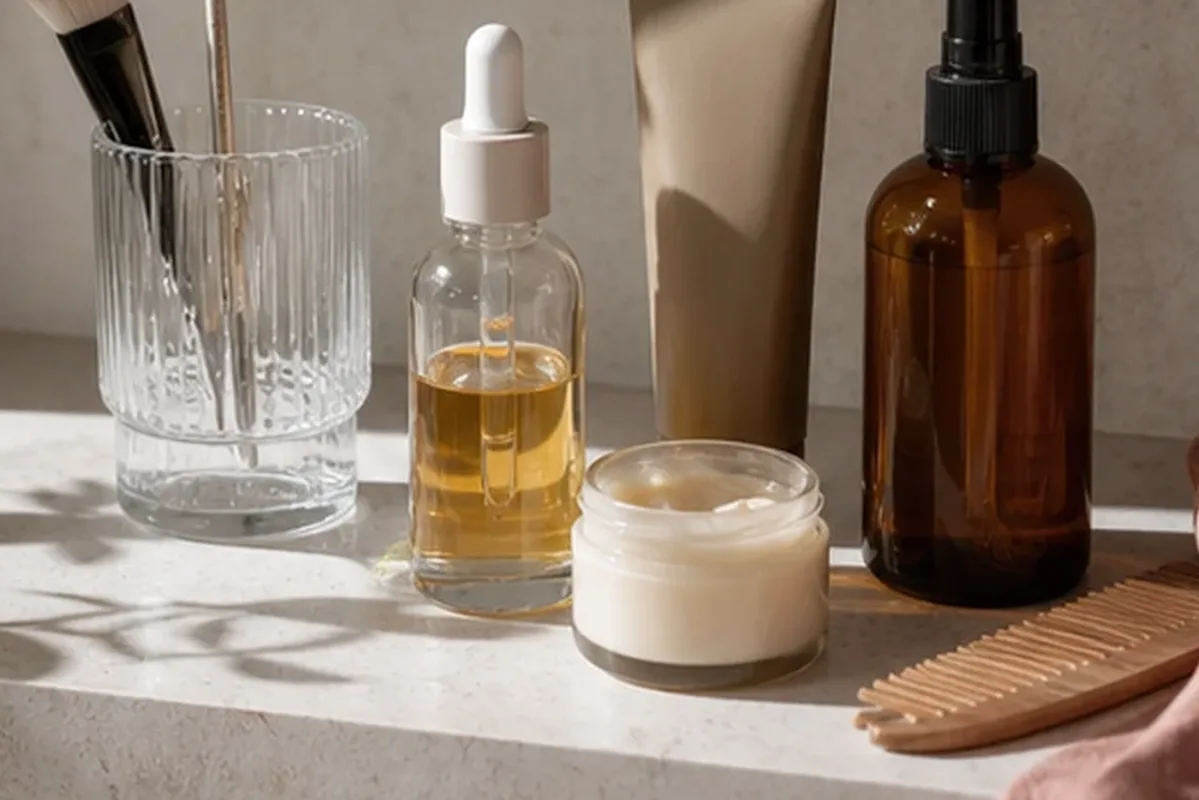 Redaktionelle Detailaufnahme zur Orientierung bei Lidschatten für reife Haut