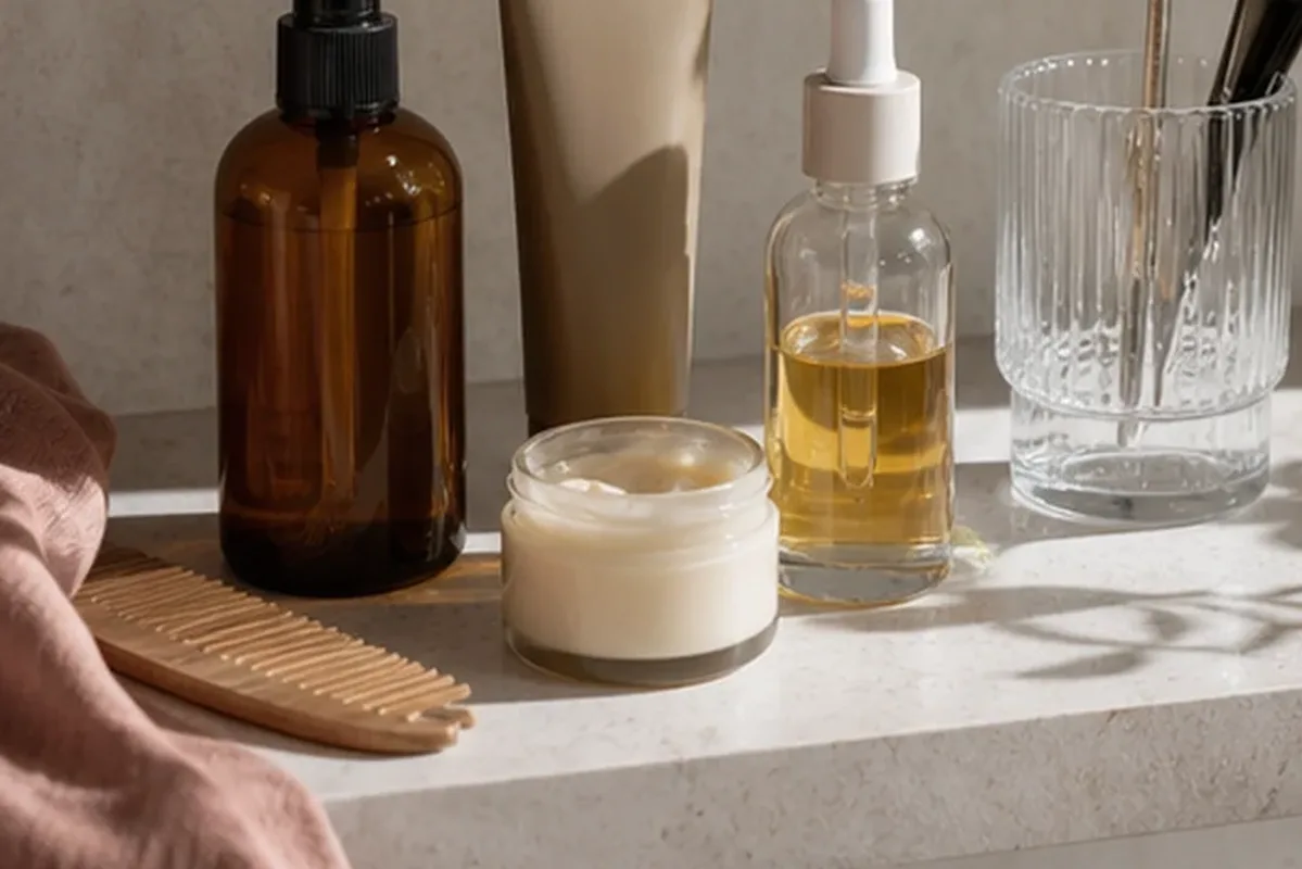 Hochwertige Beauty-Inszenierung zu Auswahlkriterien für Lockencreme für feines Haar