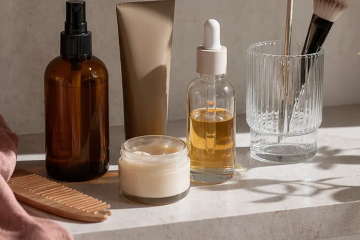 Redaktionelle Detailaufnahme zur Orientierung bei Make-up-Pinsel für trockene Haut