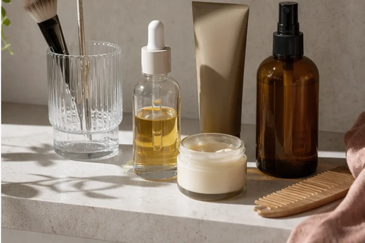Redaktionelle Detailaufnahme zur Orientierung bei Puder für langen Halt