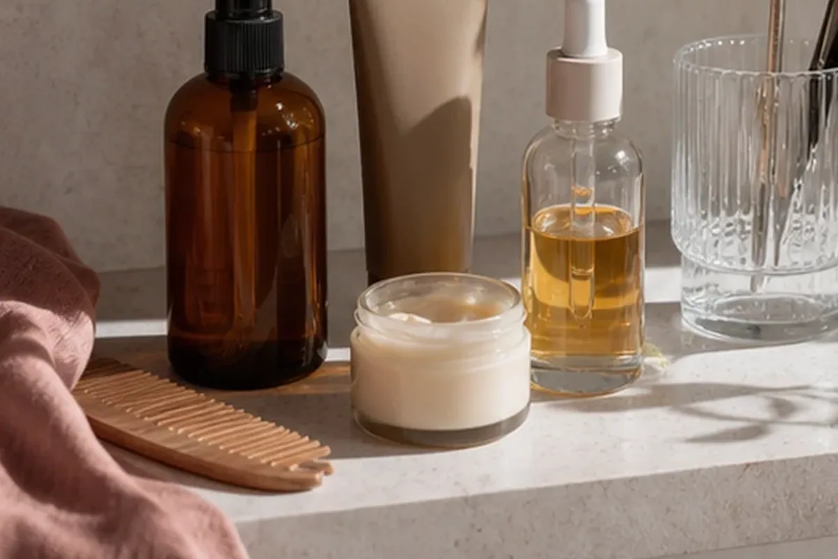 Redaktionelle Detailaufnahme zur Orientierung bei Anti-Aging-Routine für fettige Haut