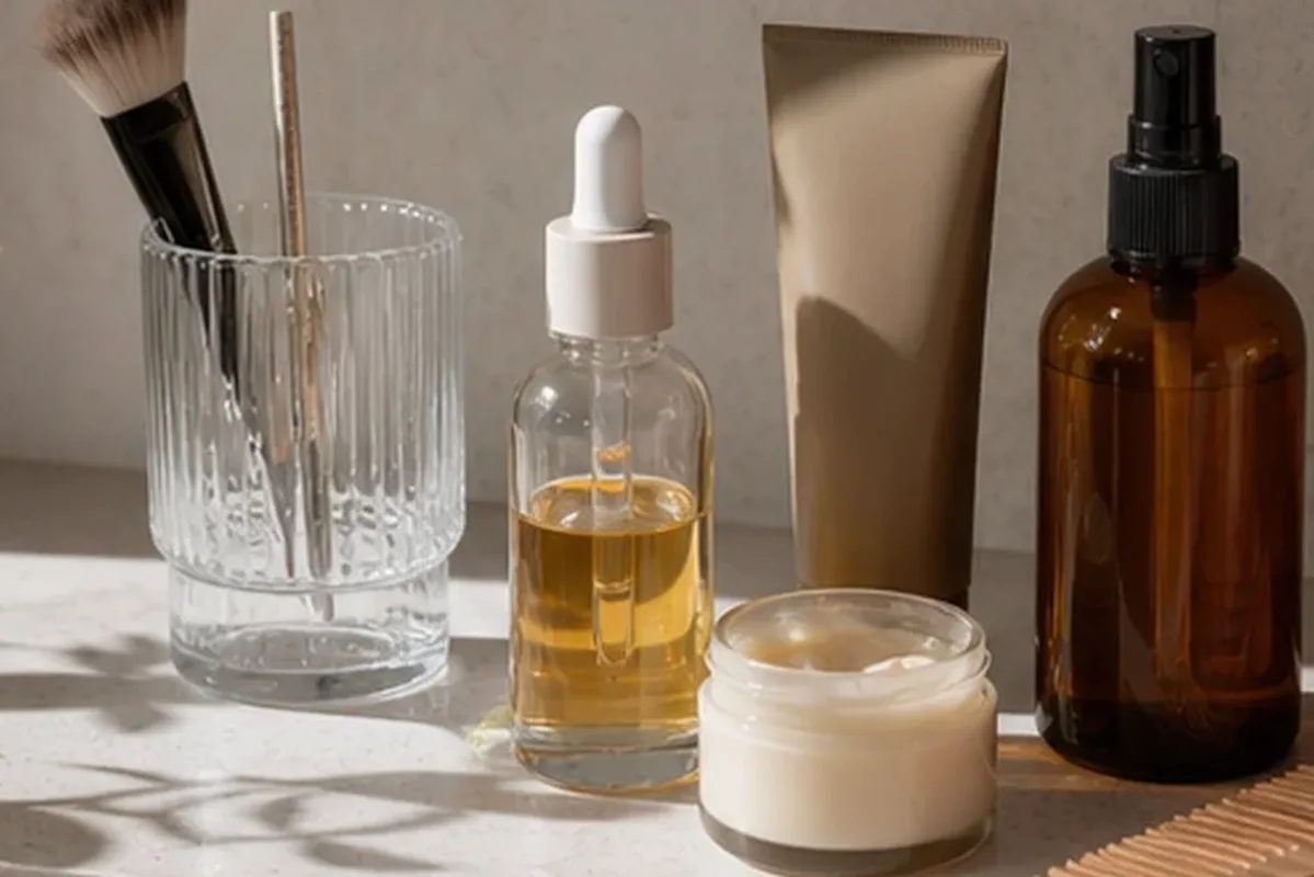 Redaktionelle Detailaufnahme zur Orientierung bei Setting Spray für einen natürlichen Look