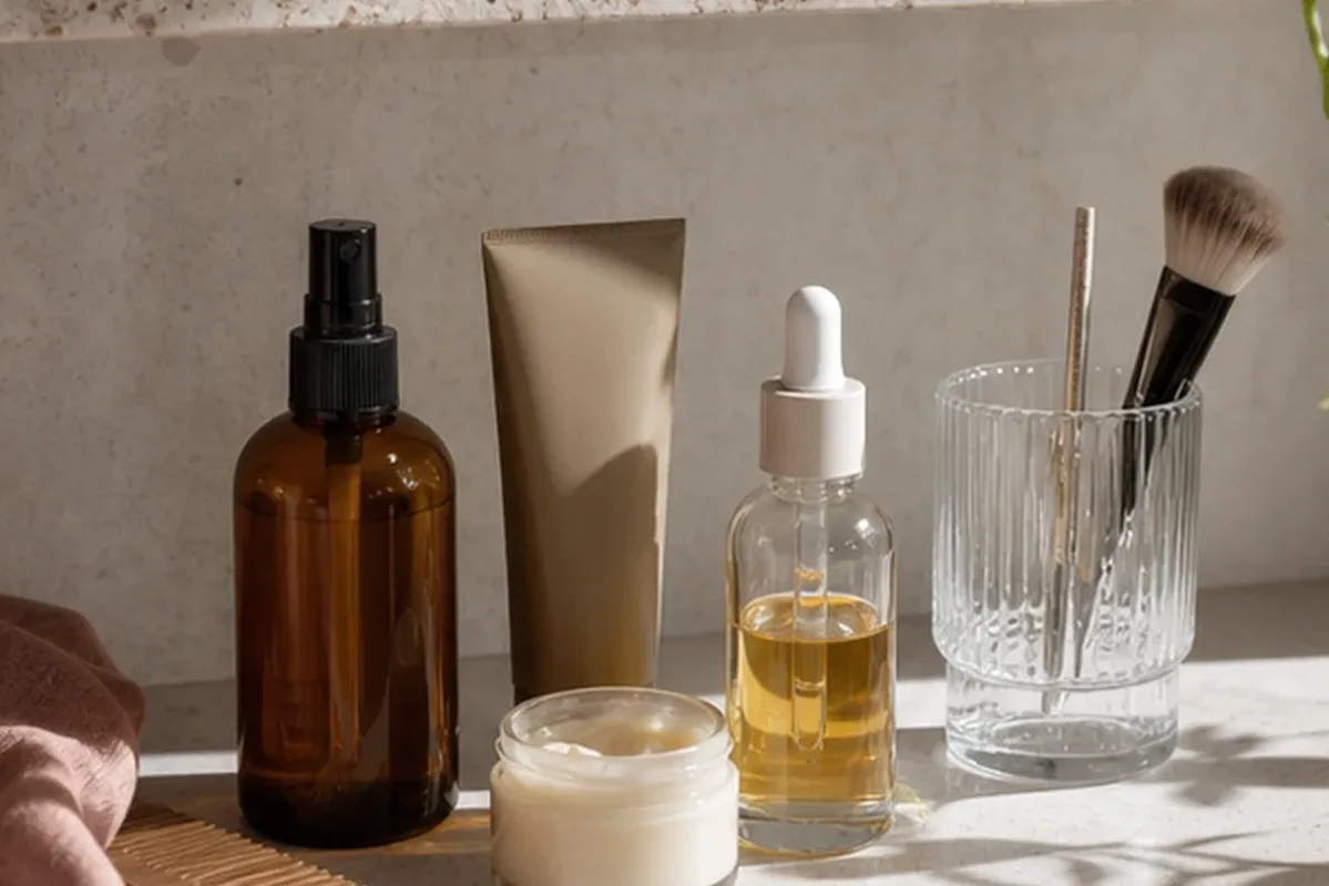 Hochwertige Beauty-Inszenierung zu Auswahlkriterien für Maniküre-Set für Reisen