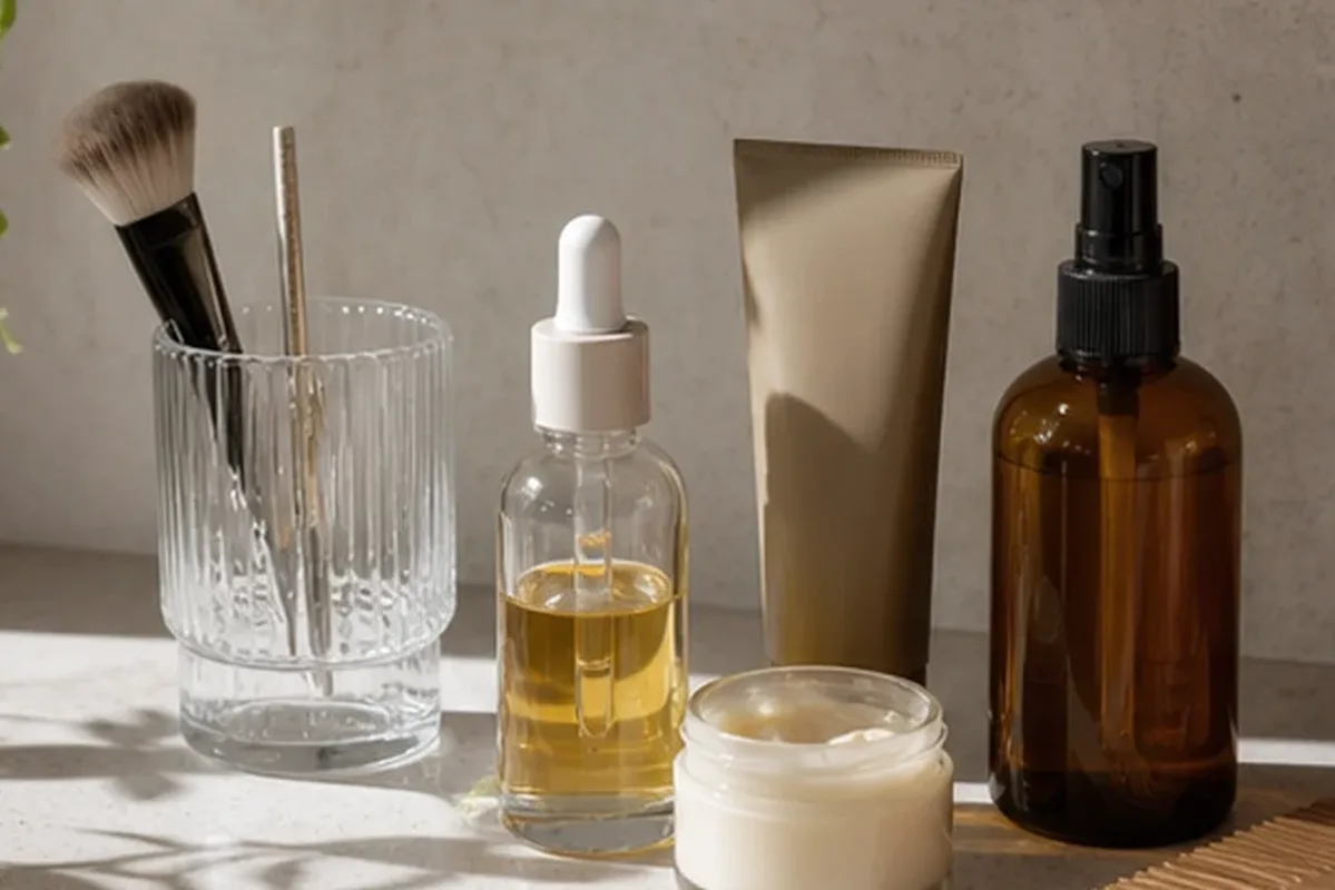 Hochwertige Beauty-Inszenierung zu Auswahlkriterien für Kosmetikspiegel bei kleinem Budget