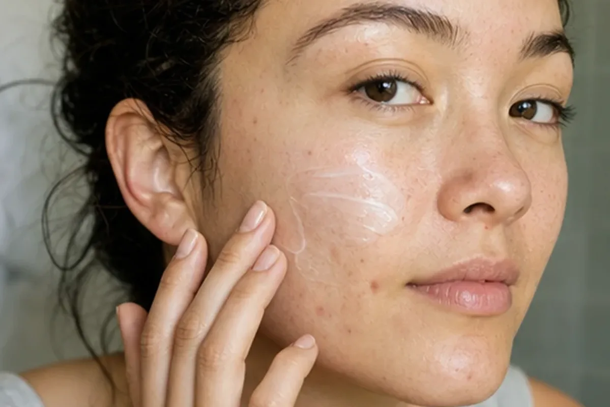 Authentischer Wohlfühlmoment passend zum Beauty-Thema Reinigungsöl für unreine Haut