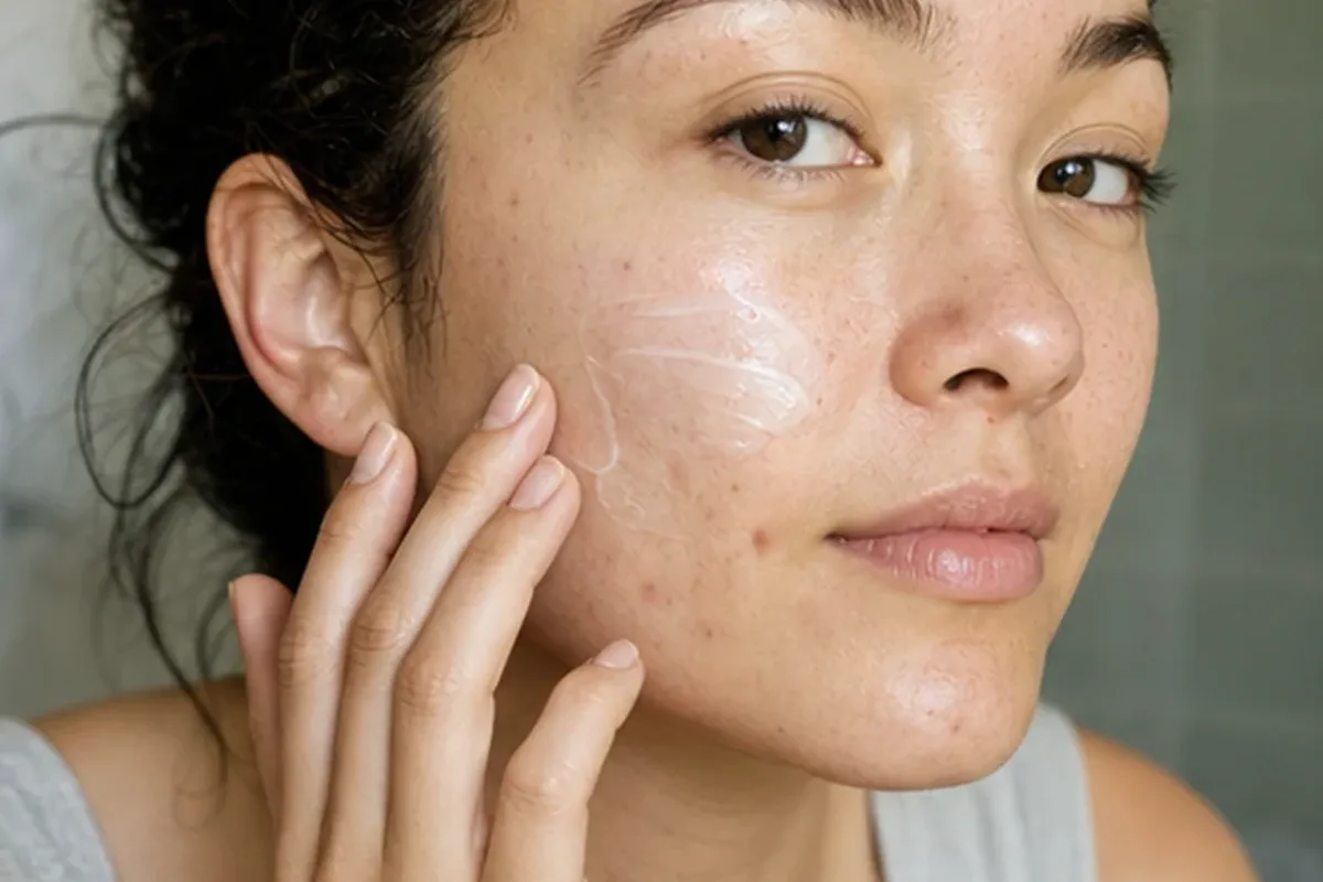 Redaktioneller Beauty-Moment zur Ausgangslage bei Gesichtscreme für unreine Haut