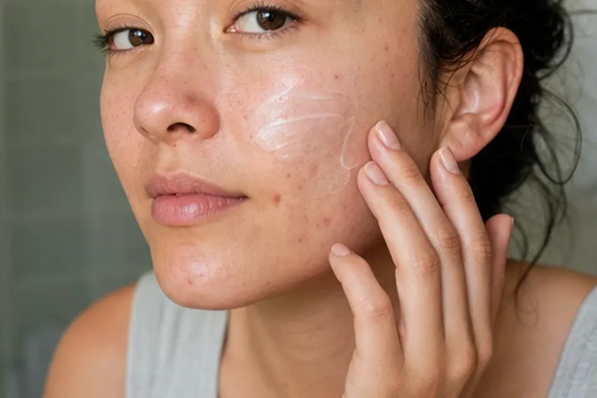 Redaktioneller Beauty-Moment zur Ausgangslage bei Anti-Aging-Routine für unreine Haut