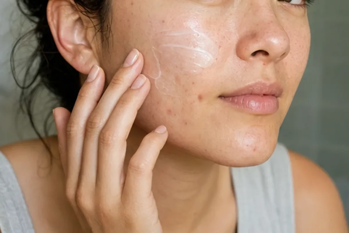 Authentischer Wohlfühlmoment passend zum Beauty-Thema Chemisches Peeling für unreine Haut