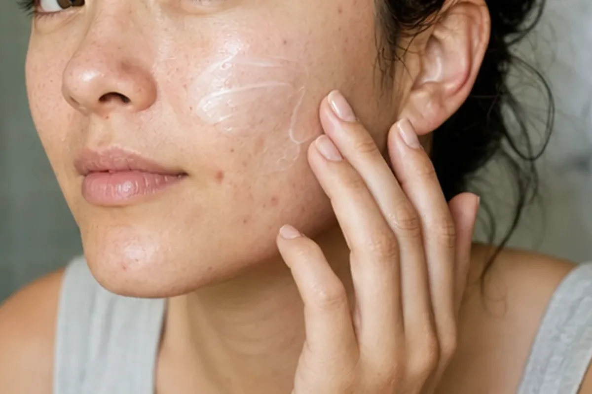 Authentischer Wohlfühlmoment passend zum Beauty-Thema Niacinamid-Serum bei Pigmentflecken
