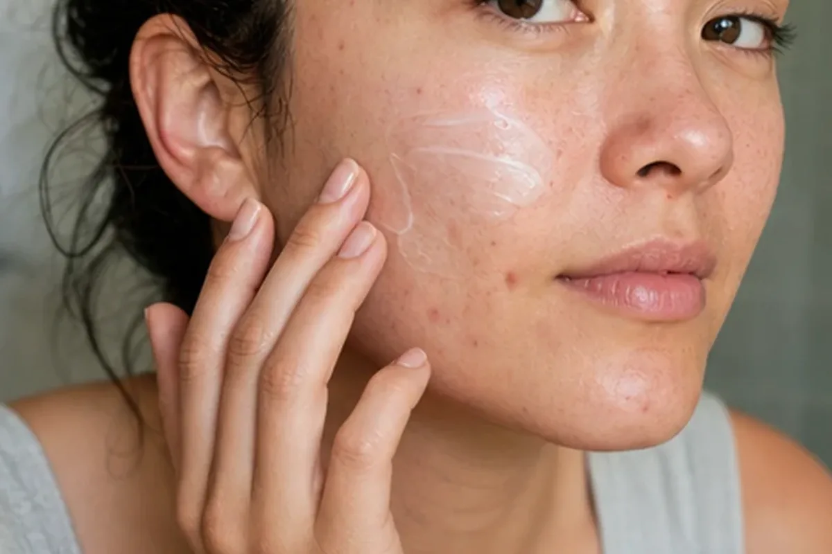 Emotionaler und authentischer Anwendungsmoment rund um Niacinamid-Serum für Mischhaut