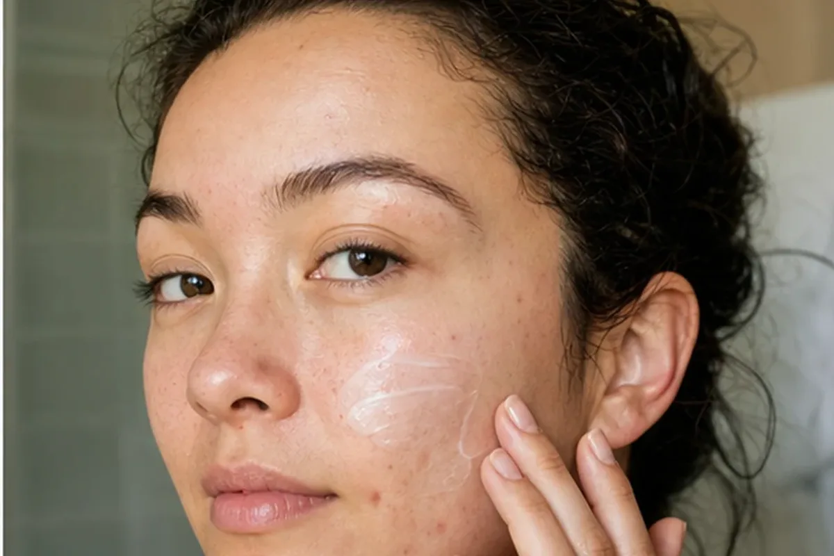 Authentischer Wohlfühlmoment passend zum Beauty-Thema Anti-Aging-Routine bei ersten Fältchen
