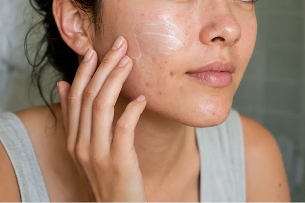 Hochwertige Beauty-Inszenierung zu Auswahlkriterien für Niacinamid-Serum für trockene Haut