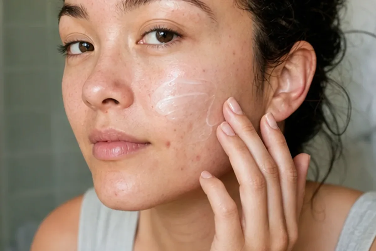 Emotionaler und authentischer Anwendungsmoment rund um Chemisches Peeling für trockene Haut