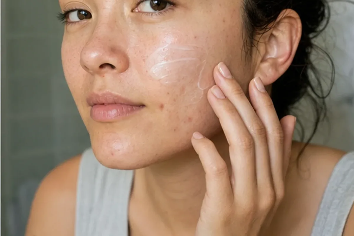 Authentischer Wohlfühlmoment passend zum Beauty-Thema Vitamin-C-Serum für empfindliche Haut